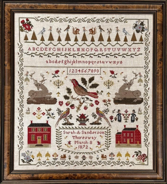 Sarah A Sanderson 1872 - Linen and Chart kit- PRE-ORDER