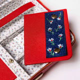 Hand and Lock Forget me not Embroidery Case - Red